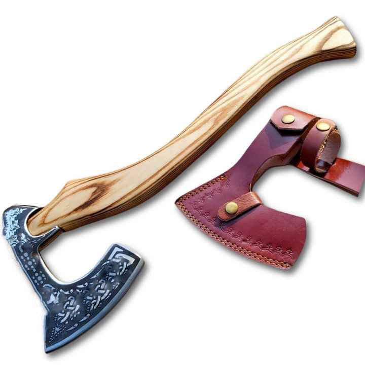 Handmade Viking Axe with Wooden Handle