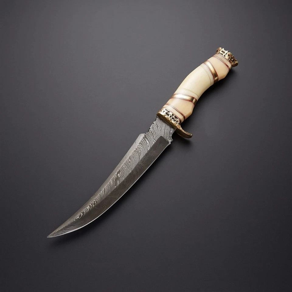 Bone Handle Damascus Knife