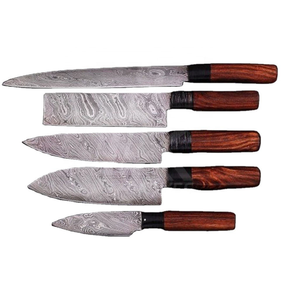 Custom Damascus Knife Set