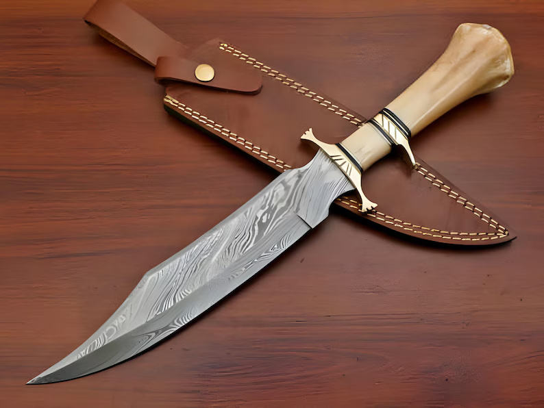Damascus Bowie Knife