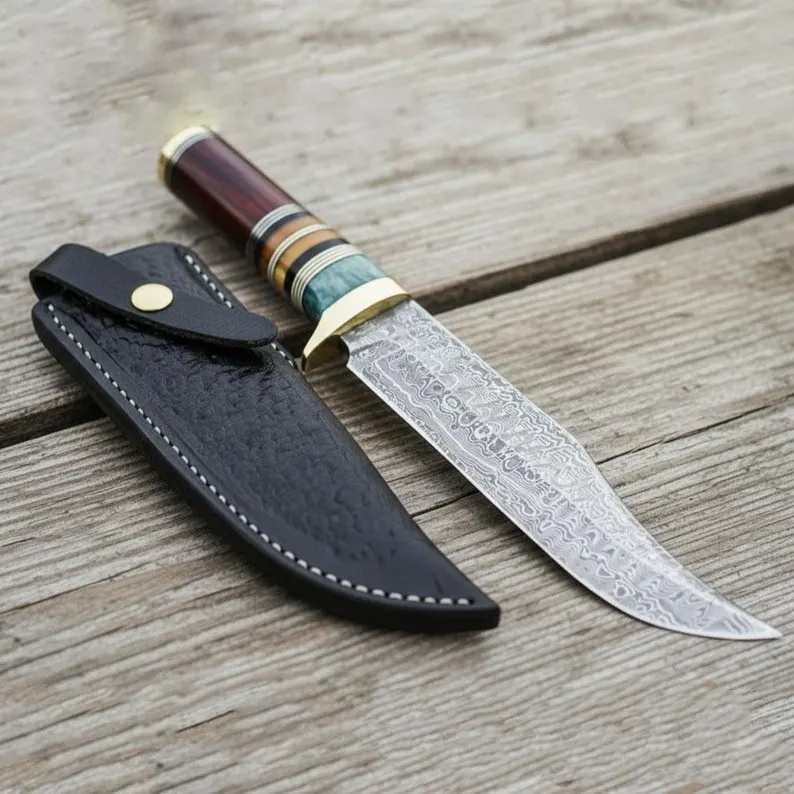 Damascus Camping Bowie Knife