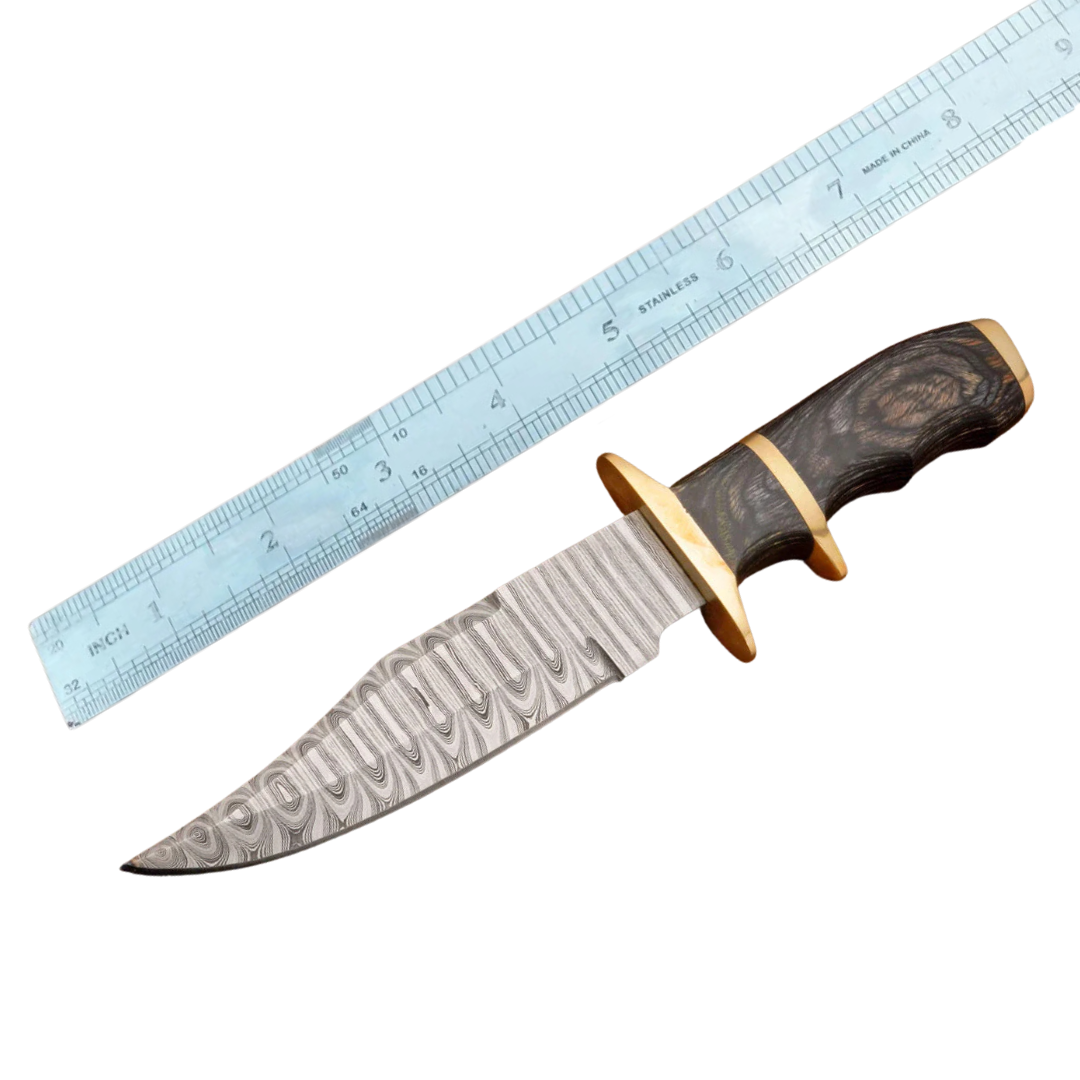 Damascus Clip Point Bowie Knife