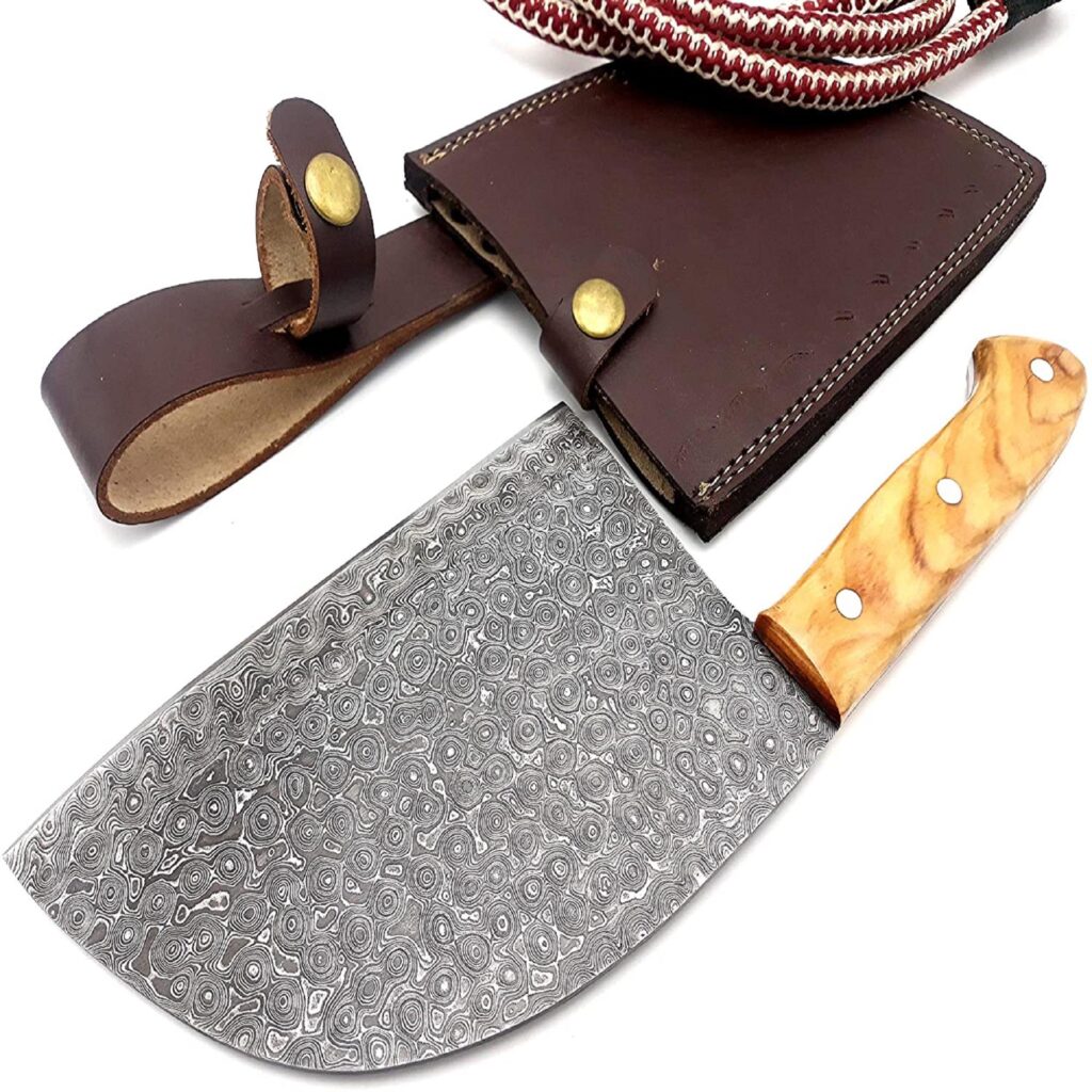 Damascus Steel Cleaver Knife
