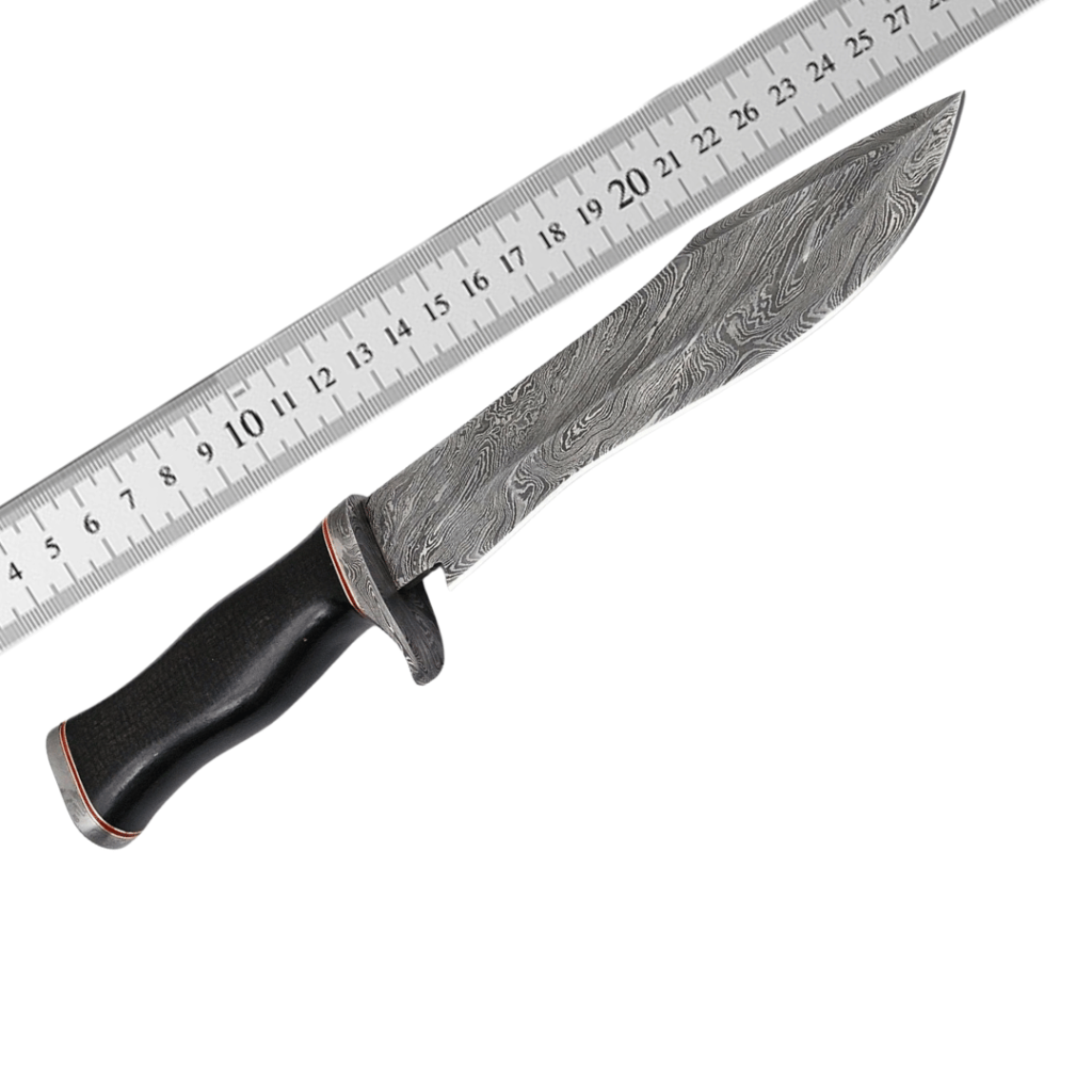Outdoor Pattern Damascus Bowie Knife