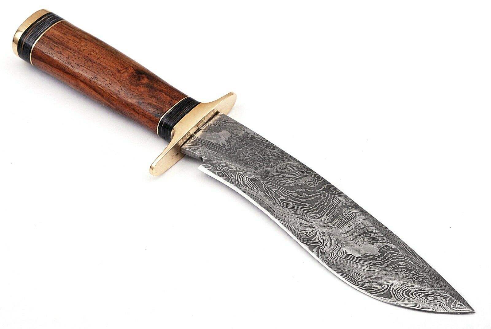 Pattern Steel Bowie Knife Wooden Handle